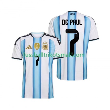 Fußballtrikots Argentinien Rodrigo De Paul 7 World Cup 2026 Kurzarm Heimtrikotsatz kaufen
